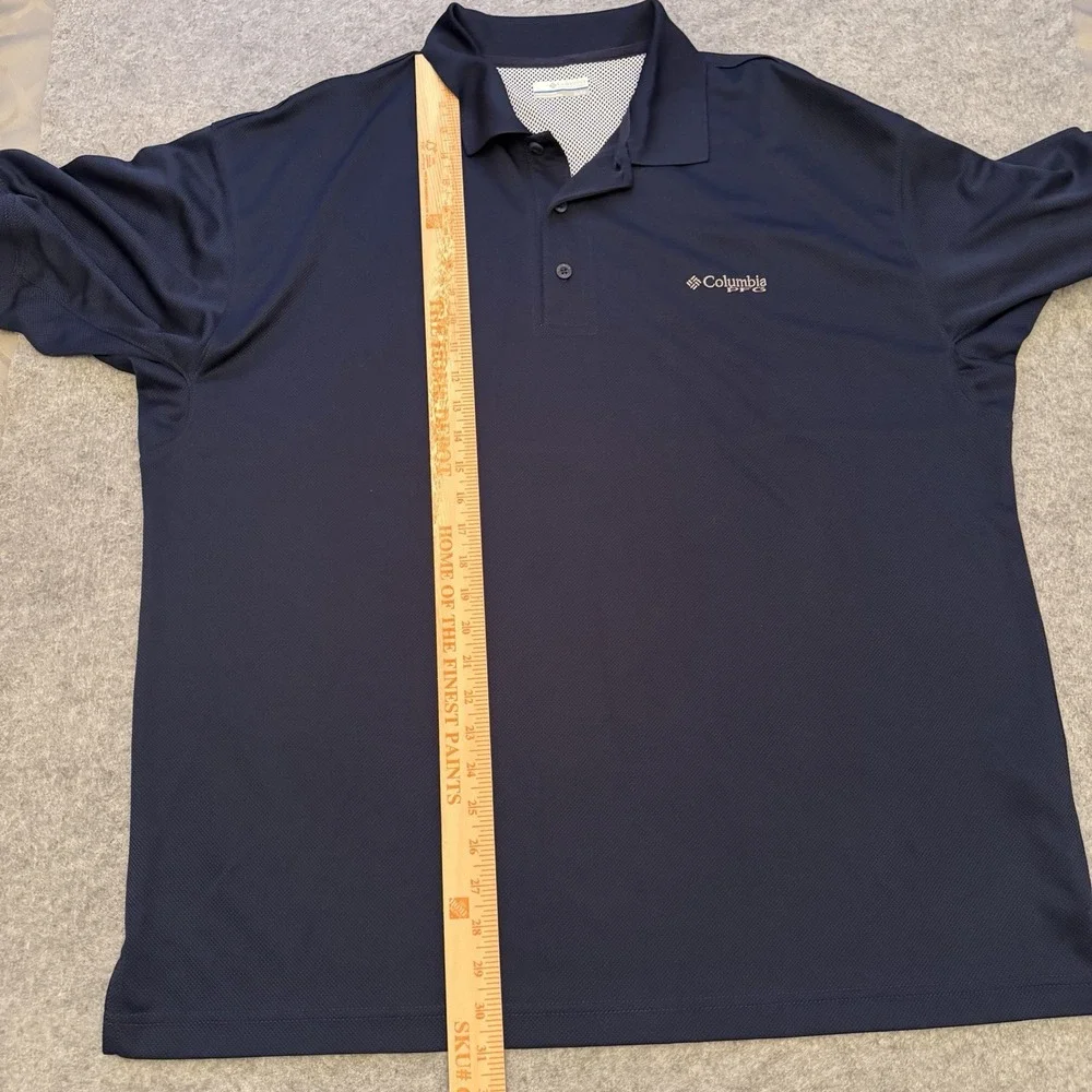 Columbia PFG Men's Polo Shirt Omni-Shade Fishing Golf Top Vented UV Pro Navy XL